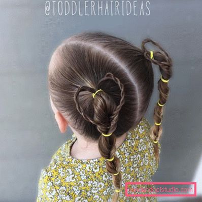 Pigtails para meninas - penteados infantis simples